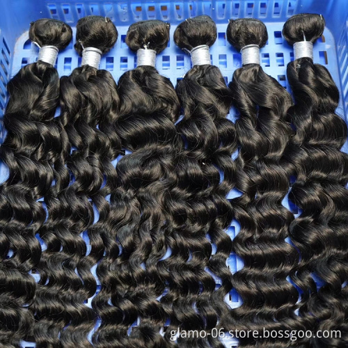 Natural Color loose deep Wave Peruvian Virgin Hair 100% Human Hair Weave Bundle Can be Dyed/Bleached